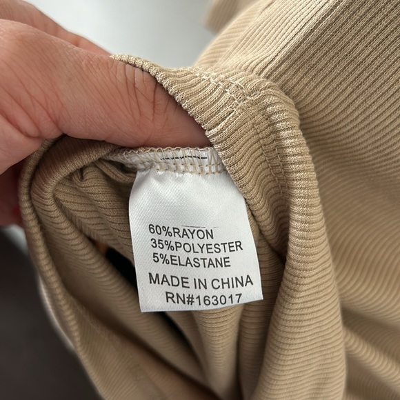 Princess Polly Orani Tan Long Sleeve Ribbed Cut Out Mini Dress - Picture 9 of 11